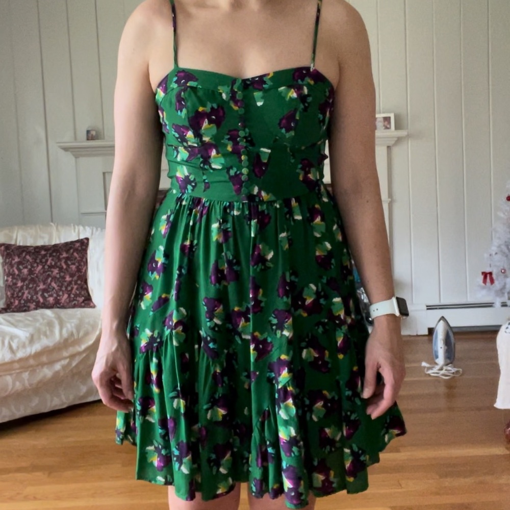 Greylin Bustier Silk Floral Slip Dress - Picture 8 of 12